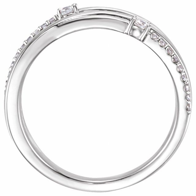 14K White 1/4 CTW Natural Diamond Criss-Cross Ring