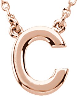 14K Rose Block Initial C 16 inch Necklace Ref. 11719645