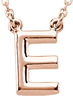 14K Rose Block Initial E 16 inch Necklace Ref. 11719736