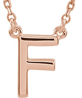 14K Rose Block Initial F 16 inch Necklace Ref. 11719745