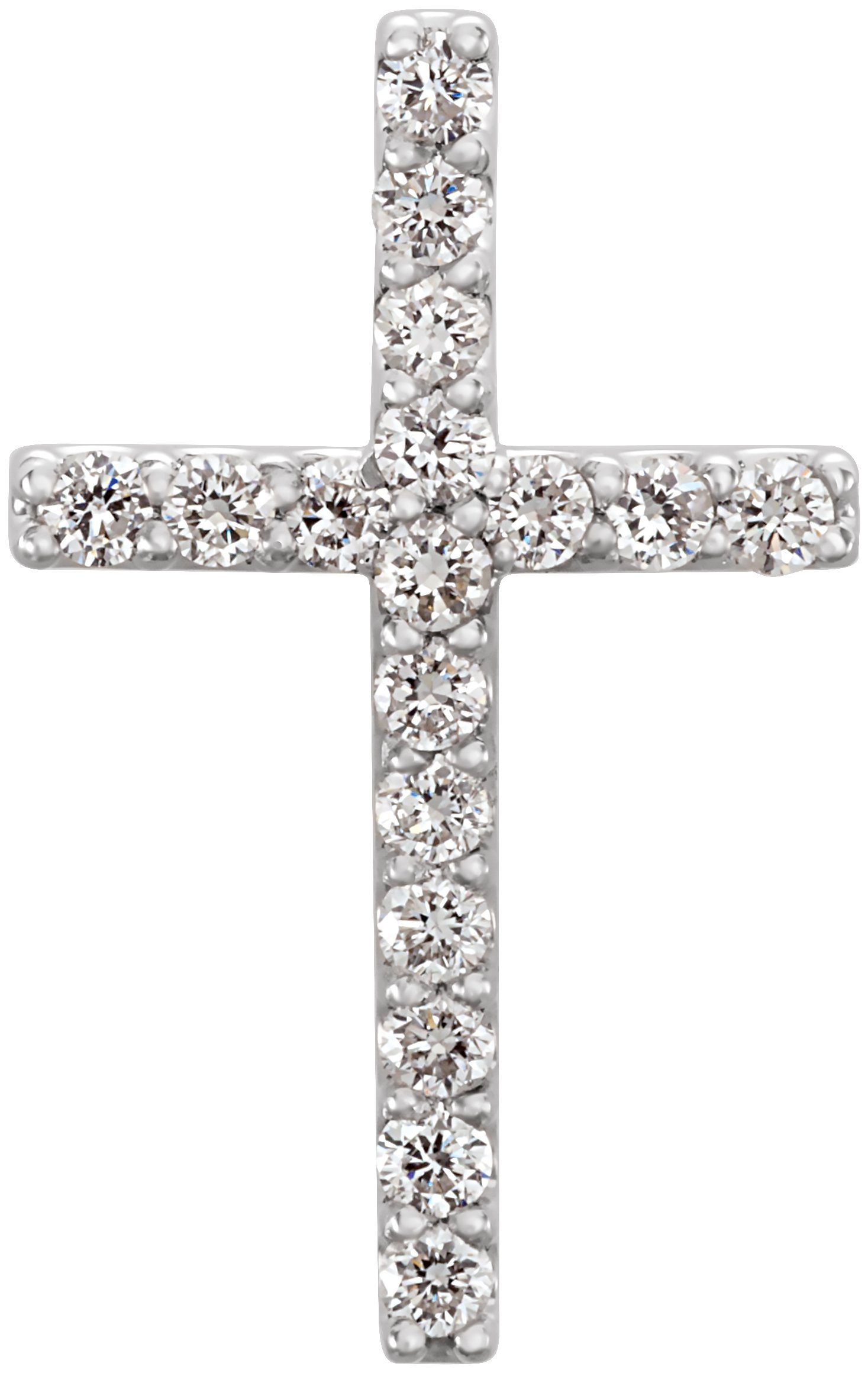 14K White 1/6 CTW Natural Diamond Petite Cross Pendant