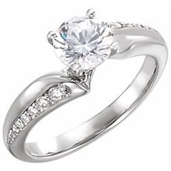 Diamond Semi-mount Bypass Engagement Ring or Mounting