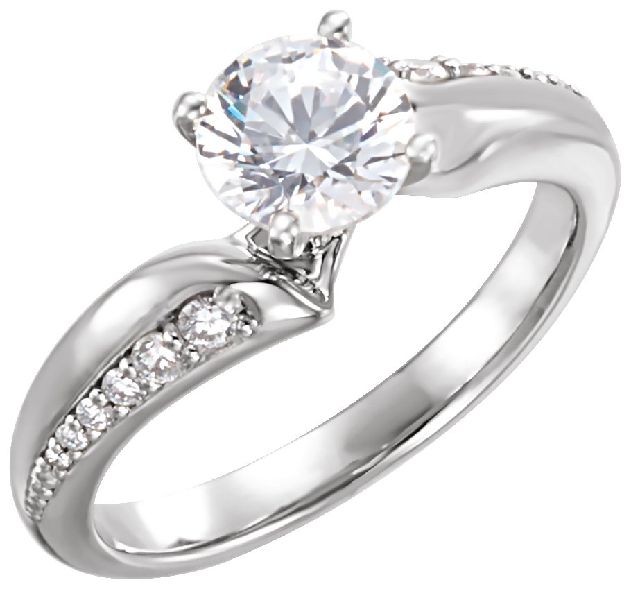 Diamond Semi-mount Bypass Engagement Ring or Mounting