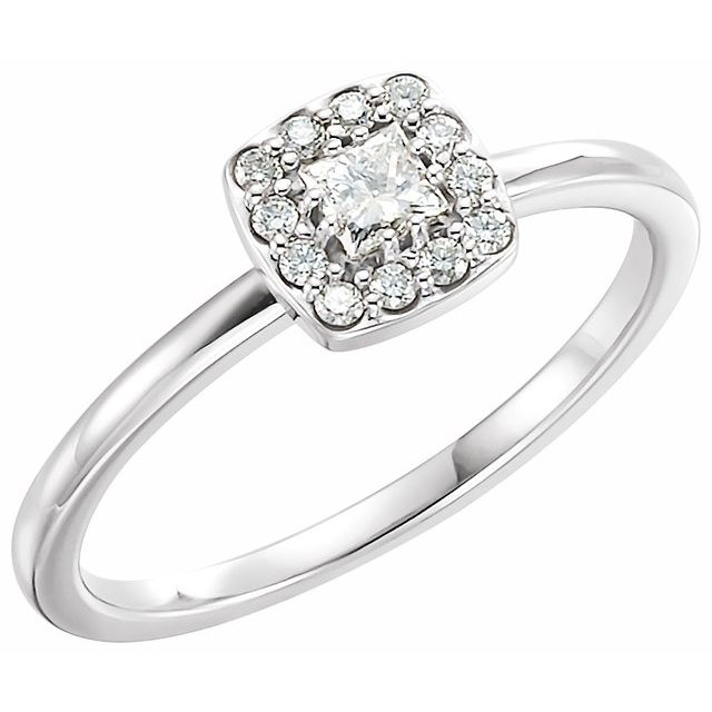 Platinum 1/4 CTW Natural Diamond Stackable Ring