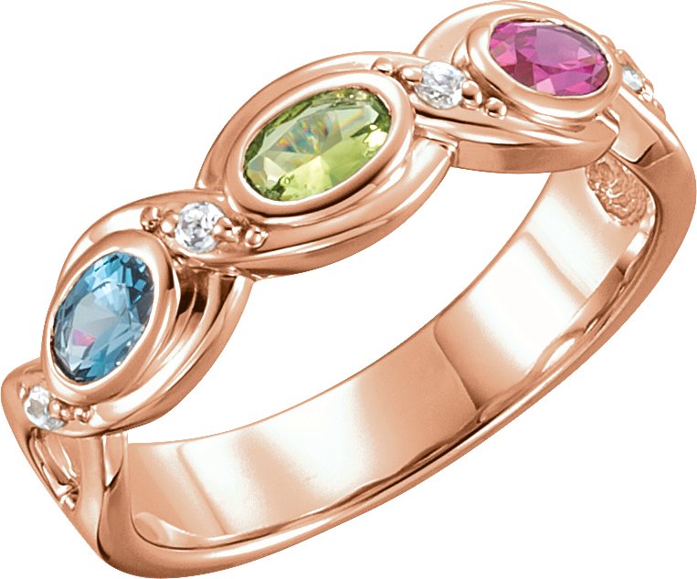 Family Bezel-Set Ring