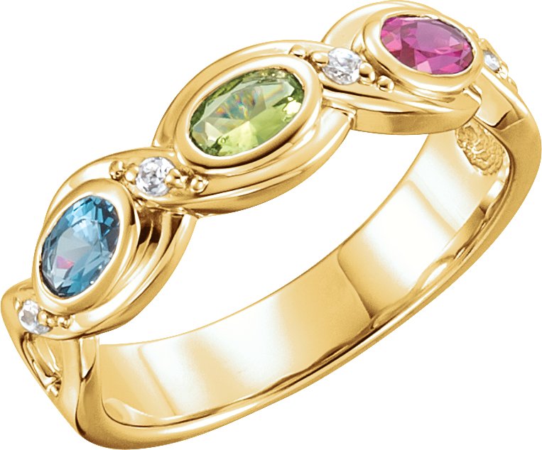 Family Bezel-Set Ring