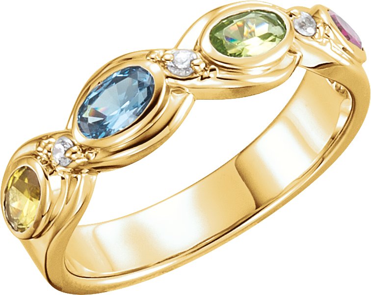 Family Bezel-Set Ring