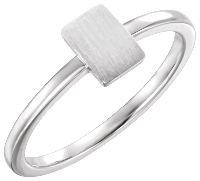 Sterling Silver 7x5 mm Rectangle Signet Ring