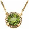 14K Yellow 6 mm Round Peridot and .04 CTW Diamond 16 inch Necklace Ref 13127138