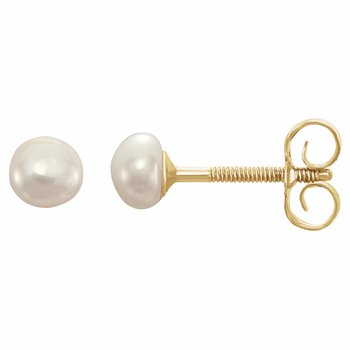 Childrens Button Pearl Earrings 3.25mm Ref 891618