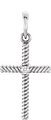 14K White .02 CT Natural Diamond Cross Pendant