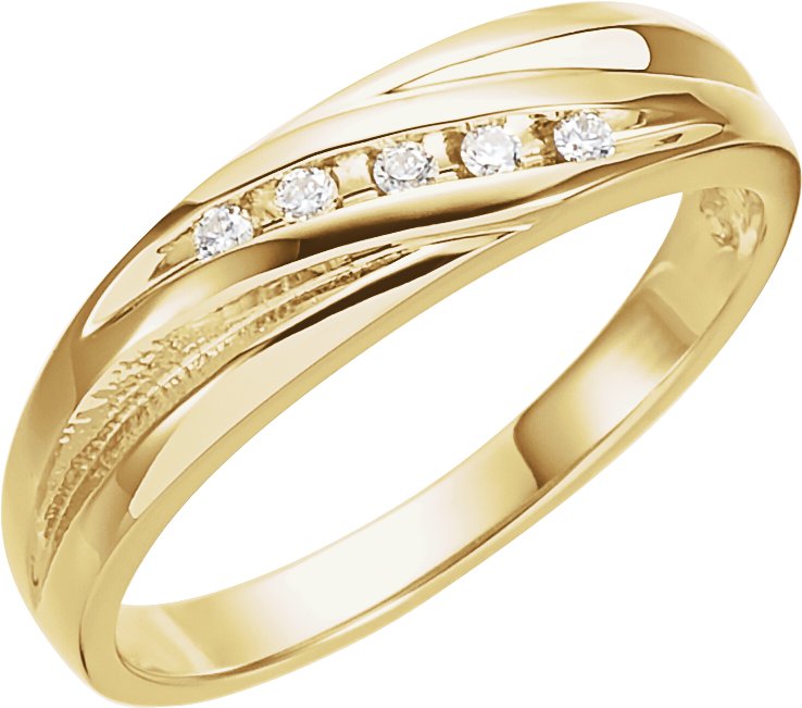 14K Yellow .10 CTW Diamond Ladies Band Ref 138035