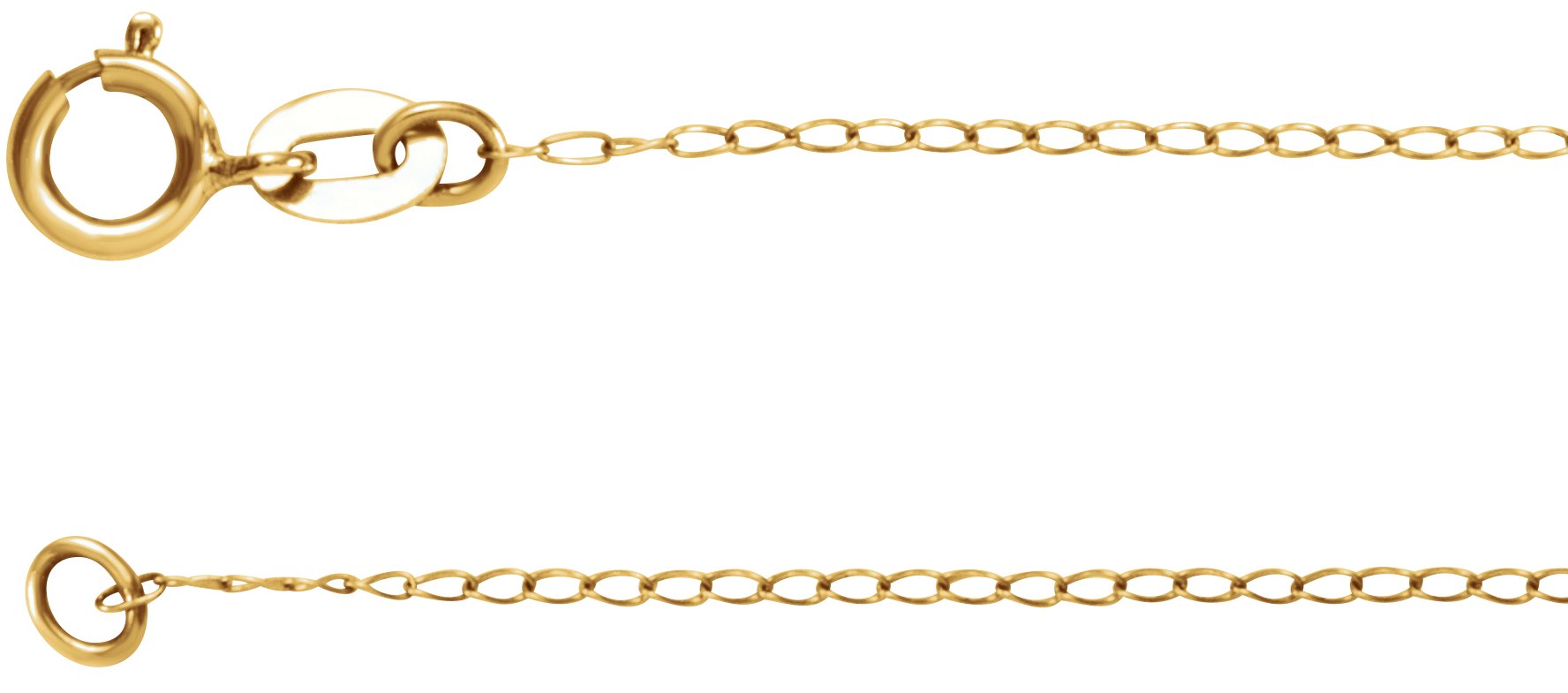 14K Yellow 1 mm Baby Curb 24" Chain
