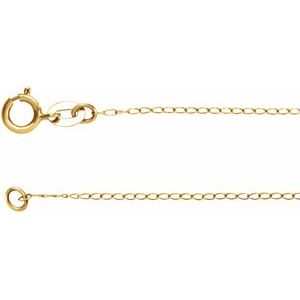 14K Yellow 1 mm Baby Curb 20" Chain