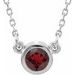 Rhodium-Plated Sterling Silver 4 mm Round Natural Mozambique Garnet Solitaire 16