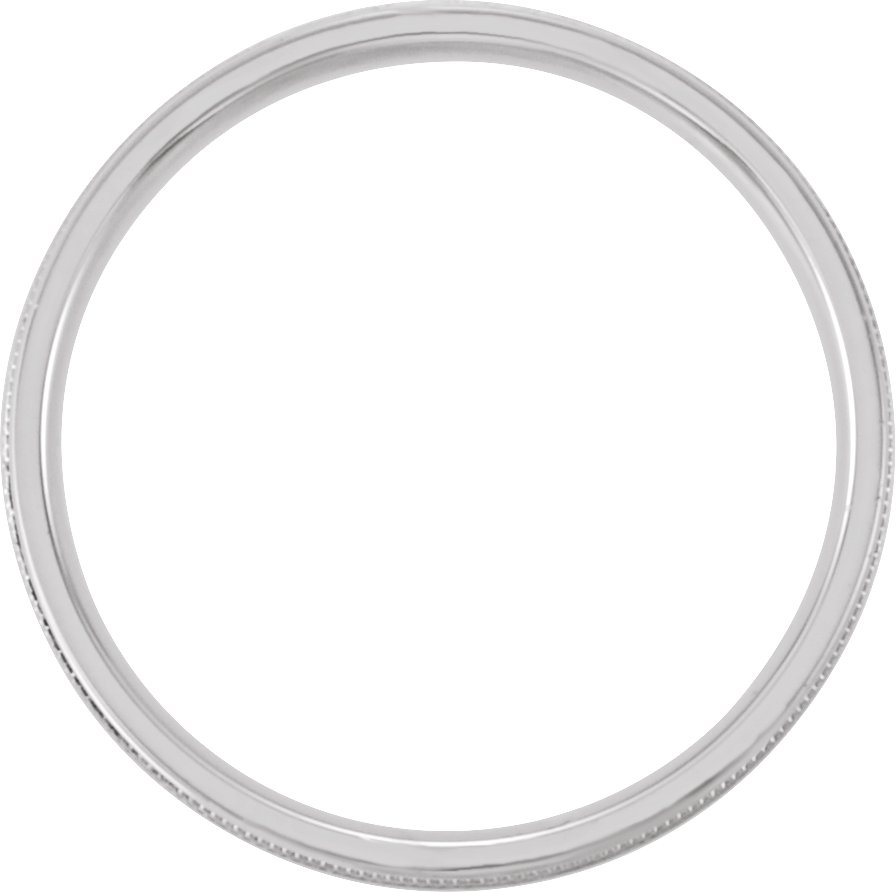 Alternative view of Milgrain Comfort-Fit Flat Band – 14K White Gold