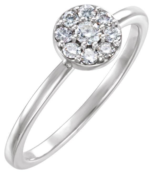 14K White 1/4 CTW Diamond Ring