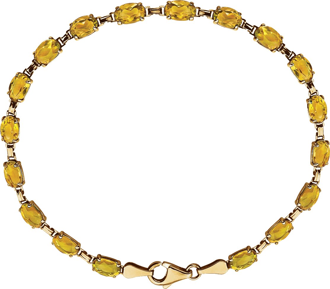 14K Yellow Citrine 7.25 inch Bracelet Ref. 12028789