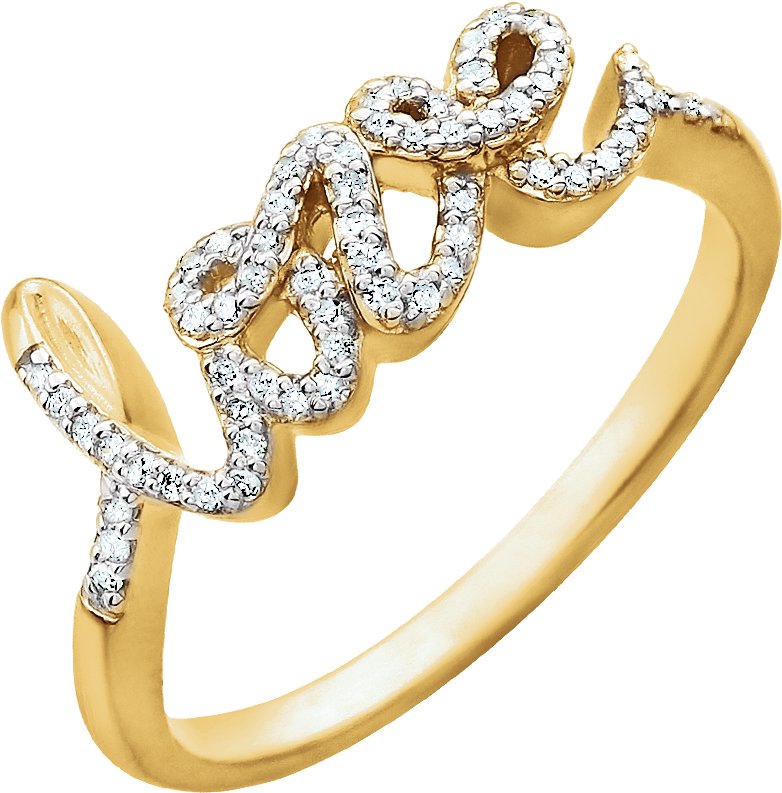 14K Yellow 1/6 CTW Diamond Ring