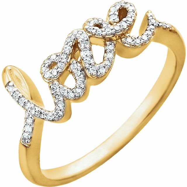 14K Yellow 1/6 CTW Diamond Ring