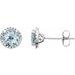Sterling Silver Natural Aquamarine & .01 CTW Natural Diamond Earrings