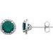 Sterling Silver Lab-Grown Emerald & .01 CTW Natural Diamond Earrings