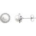 Sterling Silver Cultured White Freshwater Pearl & .01 CTW Natural Diamond Earrings
