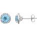 Sterling Silver Natural Sky Blue Topaz & .01 CTW Natural Diamond Earrings