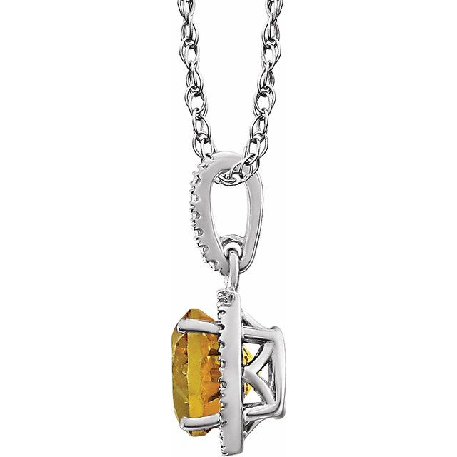 Sterling Silver Natural Citrine & .01 CTW Natural Diamond 18