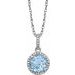 Sterling Silver Natural Sky Blue Topaz & .01 CTW Natural Diamond 18