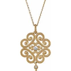 Diamond Granulated Design Necklace or Pendant Mounting