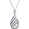Platinum Blue and White Sapphire 18 inch Necklace Ref 3458530