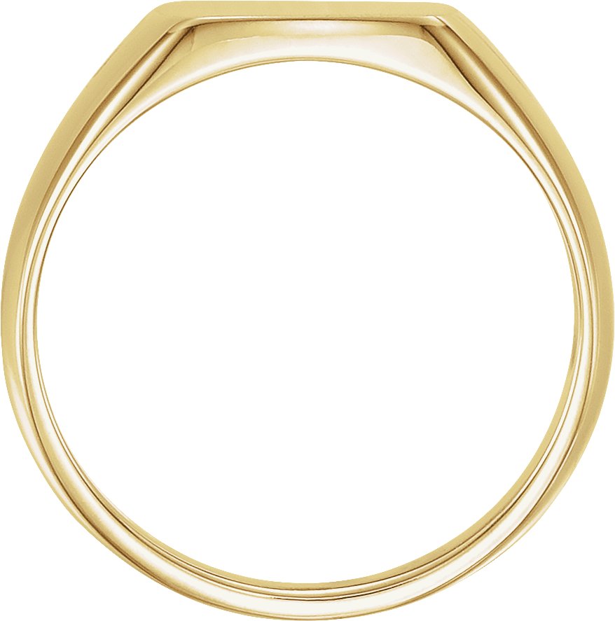 14K Yellow 13x12 mm Rectangle Signet Ring