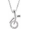 Sterling Silver .10 CTW Diamond XO Necklace Ref. 3340936