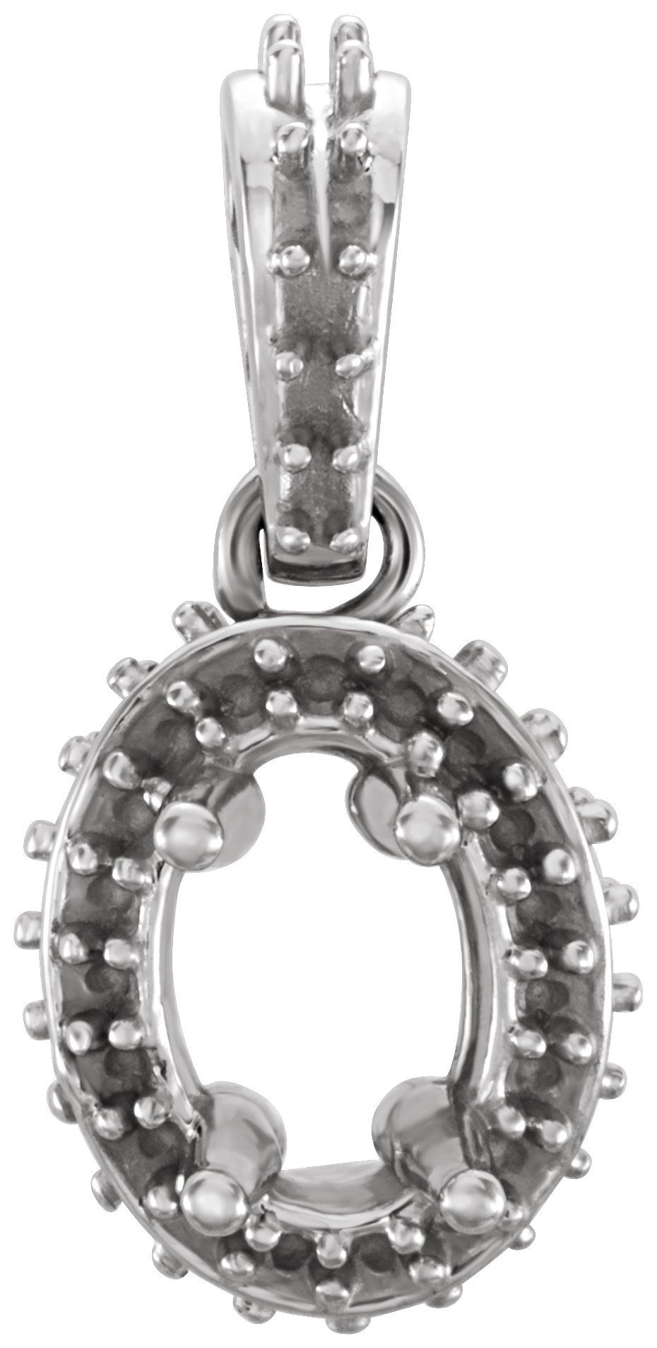 Oval Pendant Mounting with Articulated Bail