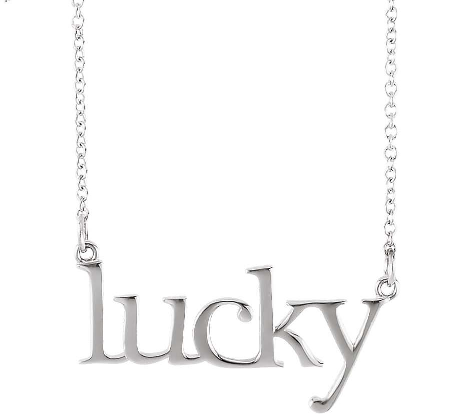 14K White "Lucky" 16 1/2" Necklace