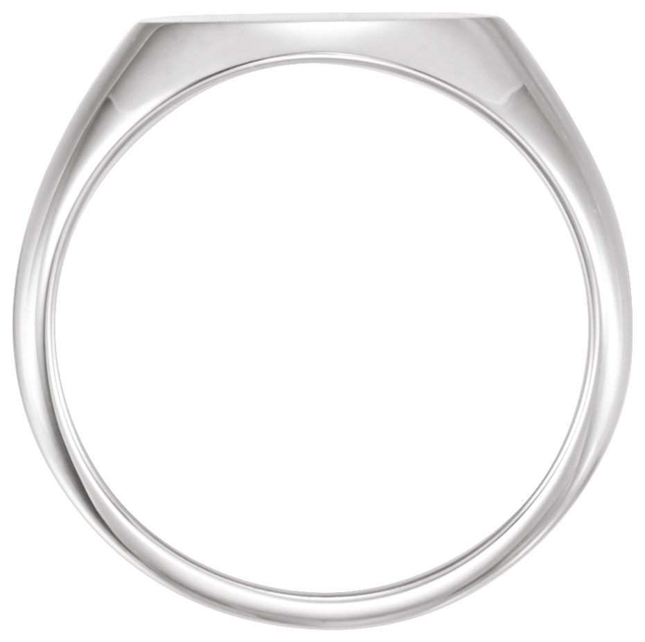 Sterling Silver 14x12 mm Oval Signet Ring