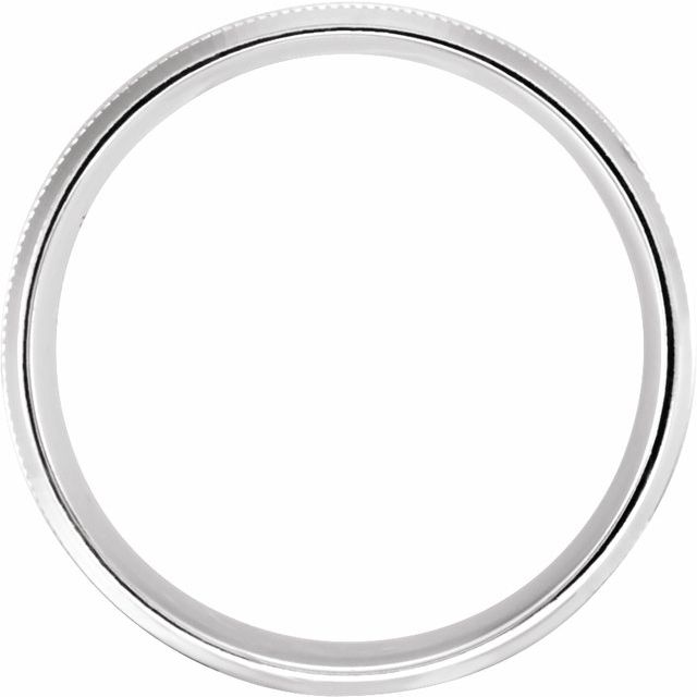 Sterling Silver 8 mm Beveled-Edge Band with Milgrain Size 11.5