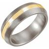 Titanium and 14K Yellow Inlay 6 mm Satin Finished Band Size 10 Ref 2914790