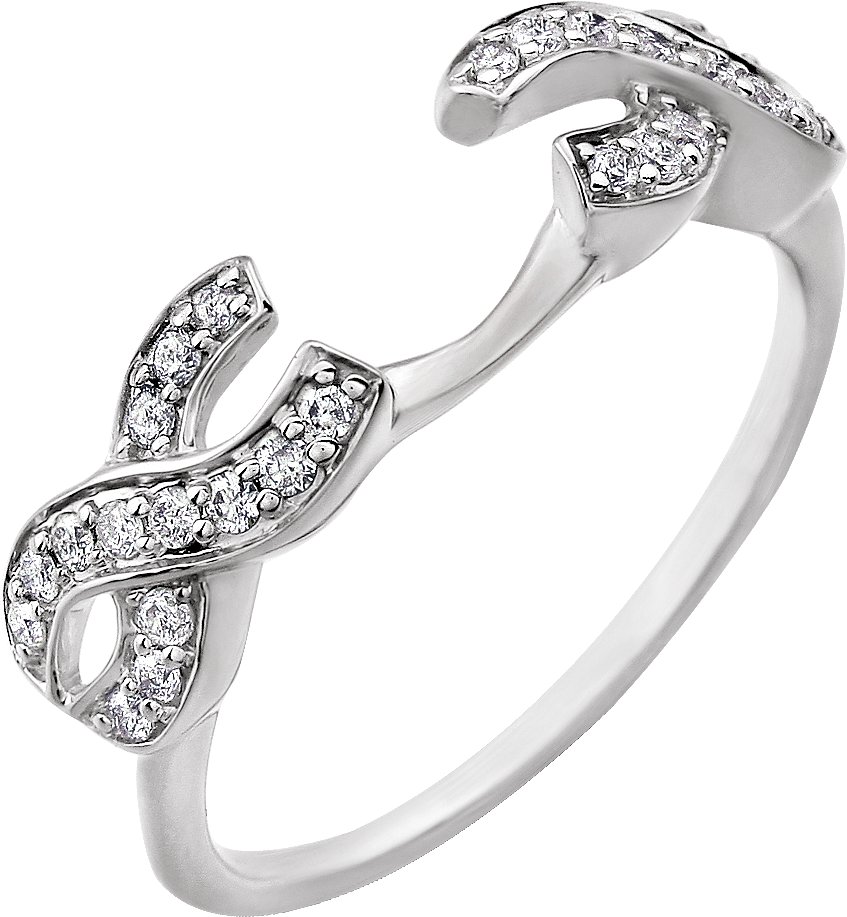 14K White .25 CTW Diamond Ring Guard Ref 12090269