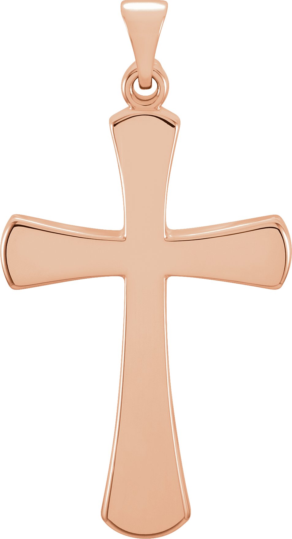 14K Rose Cross Pendant