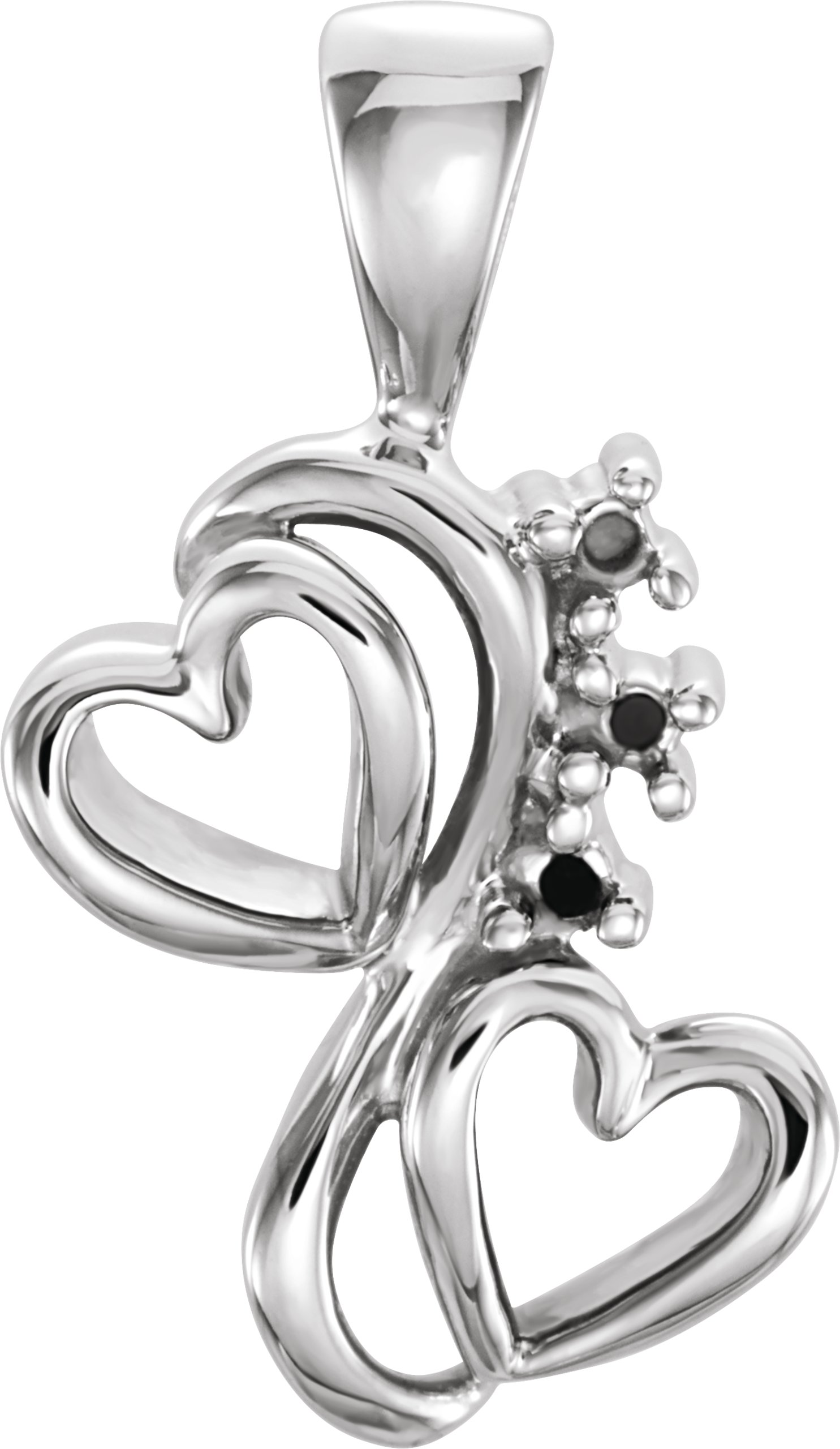 Accented Double Heart Pendant