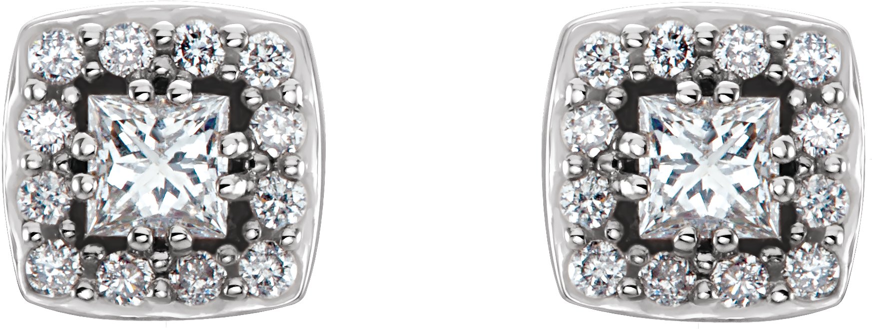 14K White 1/2 CTW Diamond Earrings 