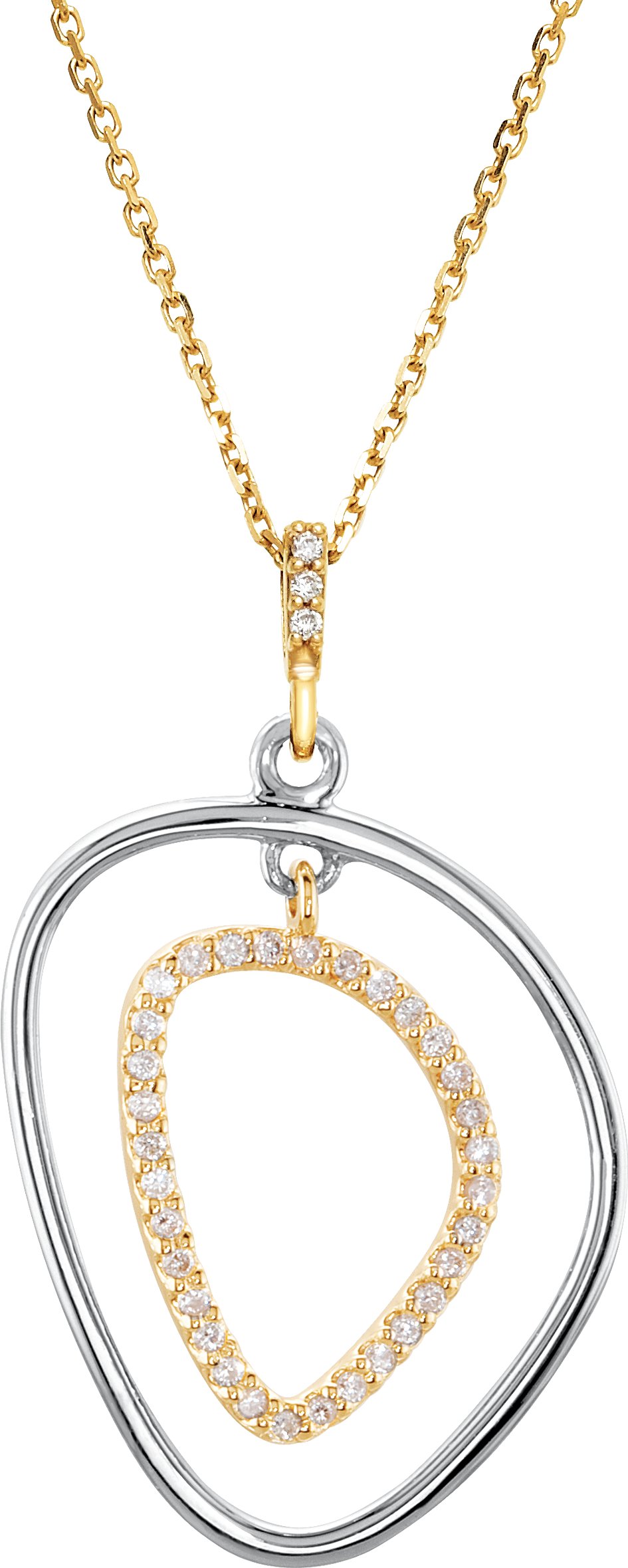 & 14K Yellow Gold 1/6 CTW Natural Diamond Open Silhouette 18" Necklace