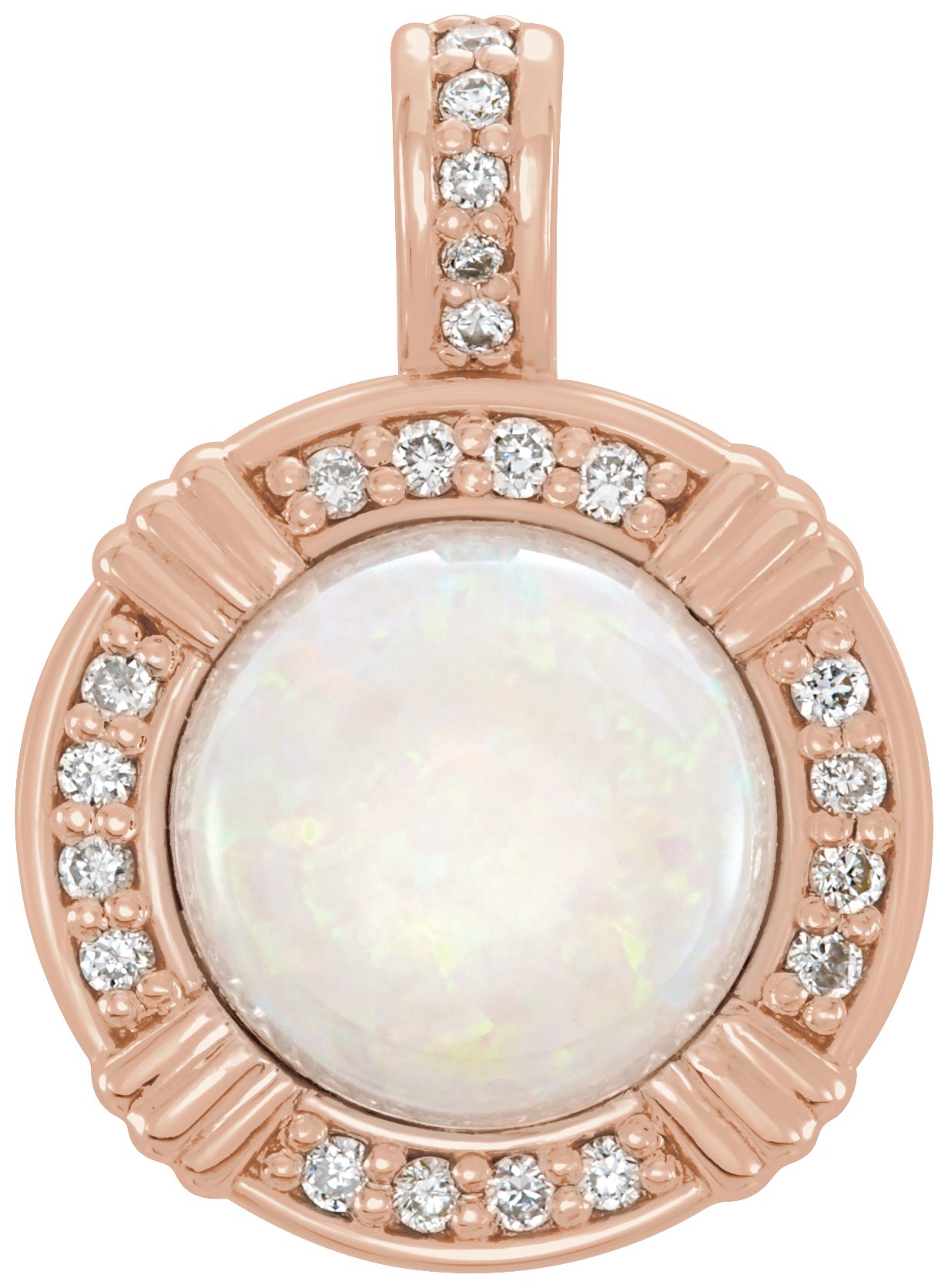 14K Rose Opal and .10 CTW Diamond Pendant Ref 11922568