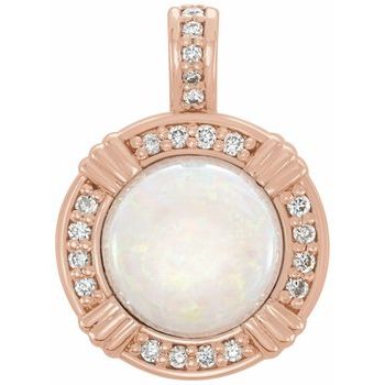 14K Rose Opal and .10 CTW Diamond Pendant Ref 11922568