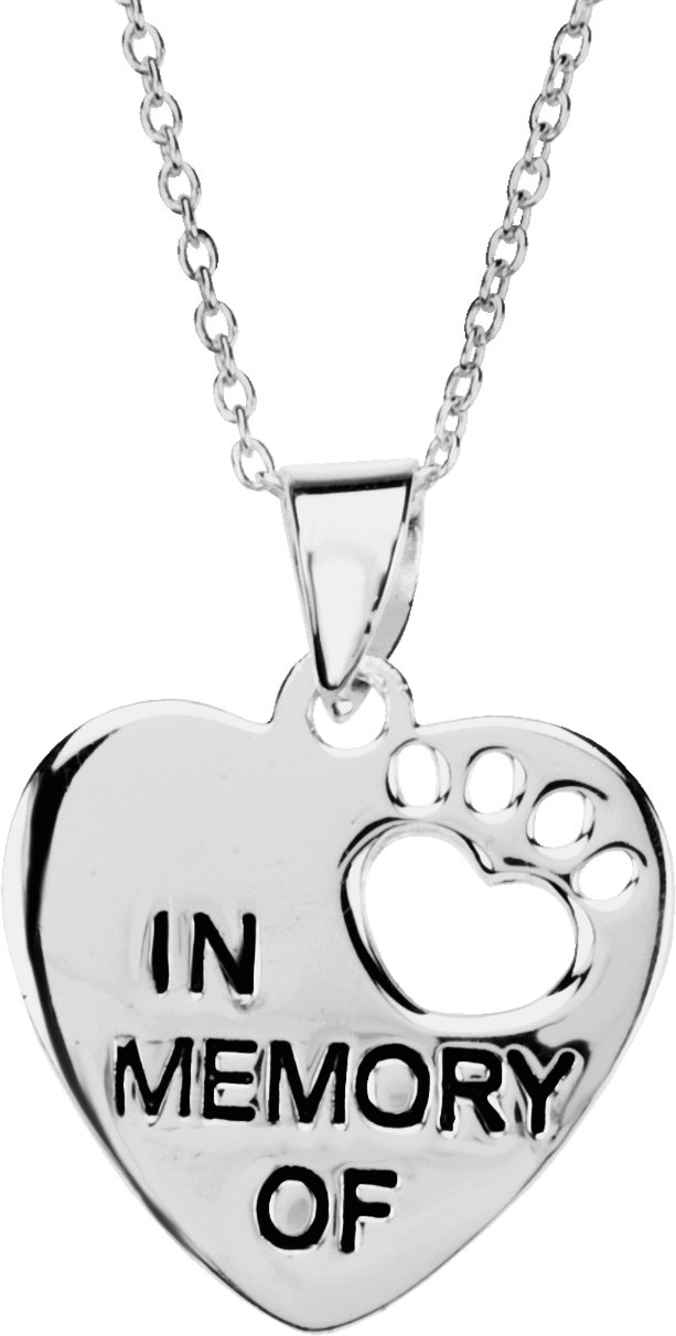 Sterling Silver Heart U Back™ In Memory 18" Necklace