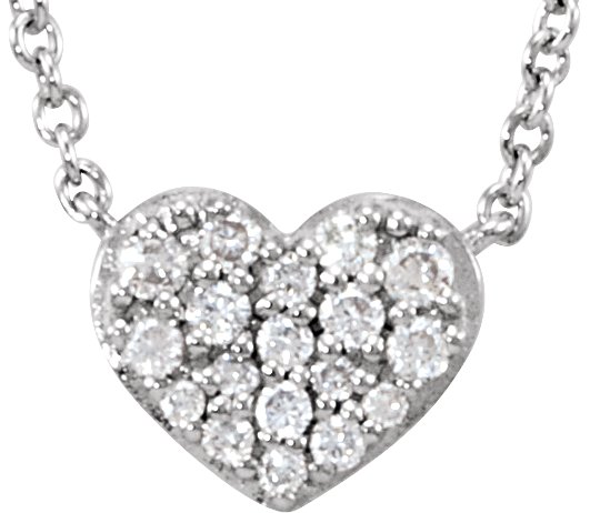 14K White .10 CTW Diamond Heart 18 inch Necklace Ref. 3181977