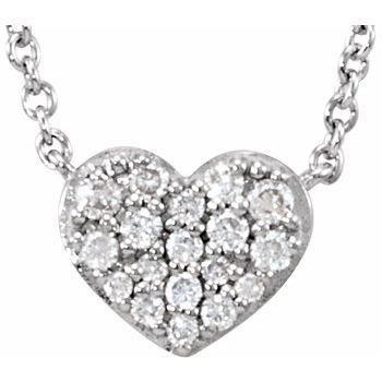 Sterling Silver .10 CTW Diamond Heart 18 inch Necklace Ref. 3673914