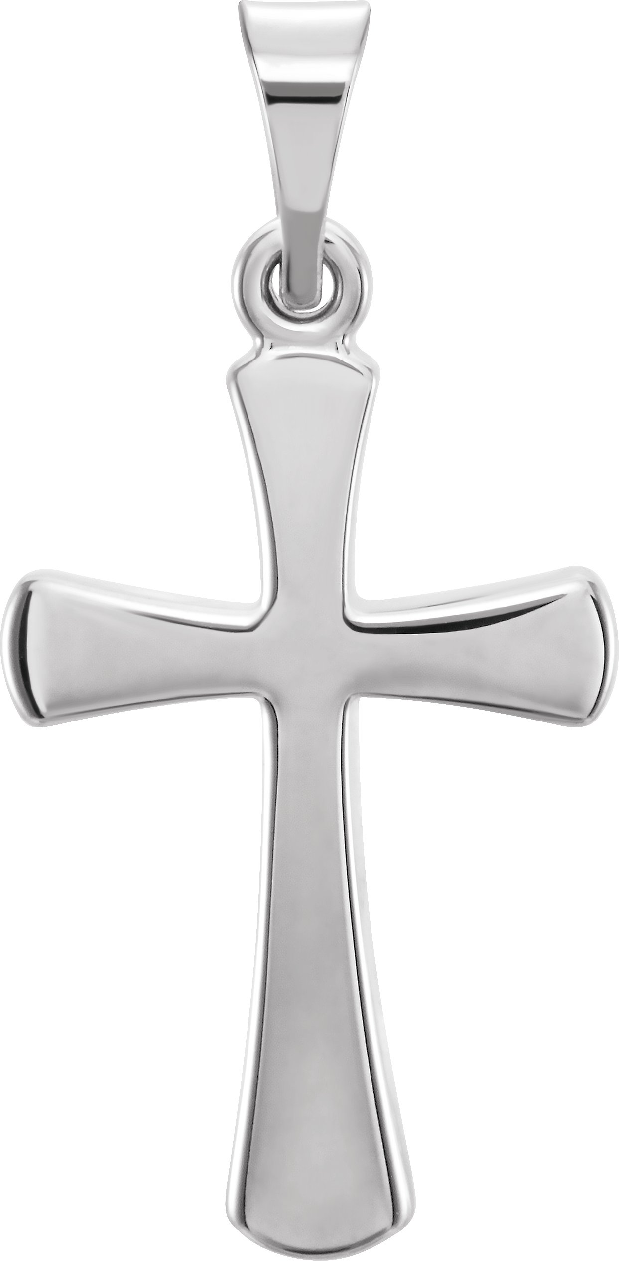 14K White Cross Pendant